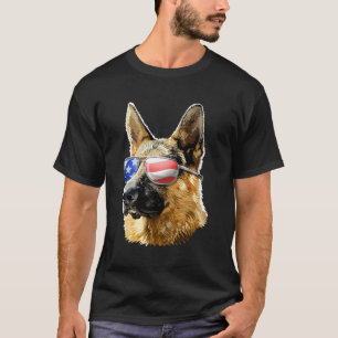 Patriotic Ger Shepherd American Flag Ger Shepherd T-Shirt