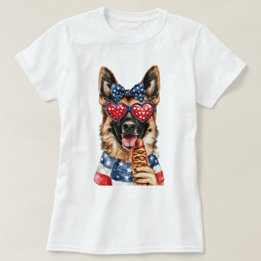 Patriotic German Shephard T-Shirt (Design vorne)