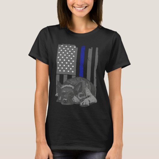 Patriotic German Shepherd America Flag 4th of July T-Shirt (Vorderseite)