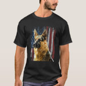 Patriotic German Shepherd American Flag Dog Gesche T-Shirt (Vorderseite)