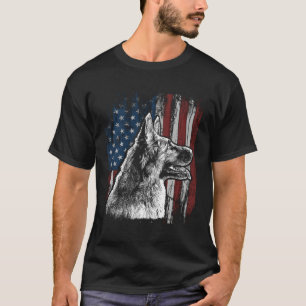Patriotic German Shepherd American Flag Dog Gift T-Shirt