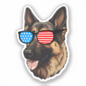 Patriotic German Shepherd Aufkleber (Vorderseite)