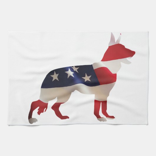 Patriotic German Shepherd Geschirrtuch (Horizontal)