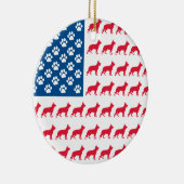 Patriotic German Shepherd Keramikornament (Rechts)