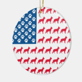 Patriotic German Shepherd Keramikornament (Links)
