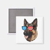 Patriotic German Shepherd Magnet (Vorderseite/Rückseite)