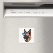 Patriotic German Shepherd Magnet (In Situ (Geschirrspüler))