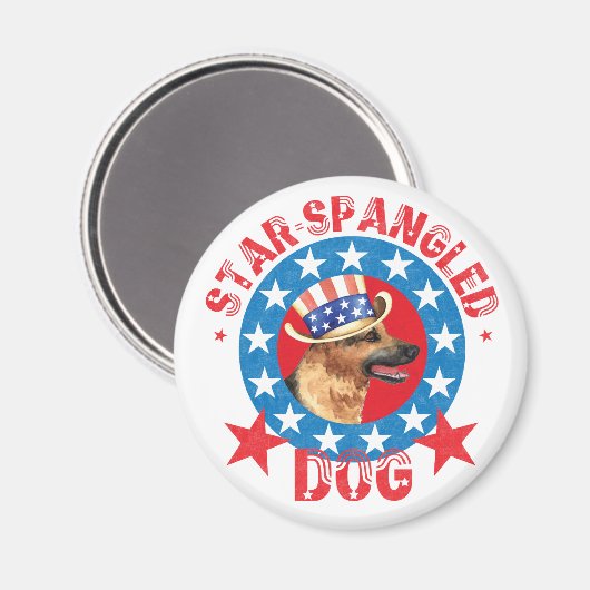 Patriotic German Shepherd Magnet (Vorderseite/Rückseite)