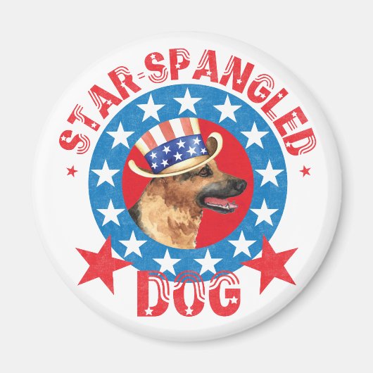 Patriotic German Shepherd Magnet (Vorne)