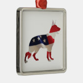 Patriotic German Shepherd Ornament Aus Metall (Rechts)