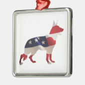 Patriotic German Shepherd Ornament Aus Metall (Links)