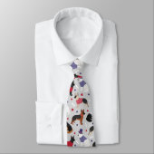 Patriotic German Shepherd Pattern Neck Tie Krawatte (Gebunden)