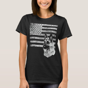 Patriotic German Shepherd USA Flag Dog Pe T-Shirt