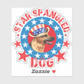Patriotic German Shepherd Vinyl Sticker (Blatt)
