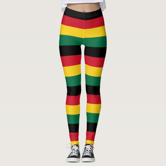 Patriotic "Ghana Pride Stripes" Leggings (Vorderseite)