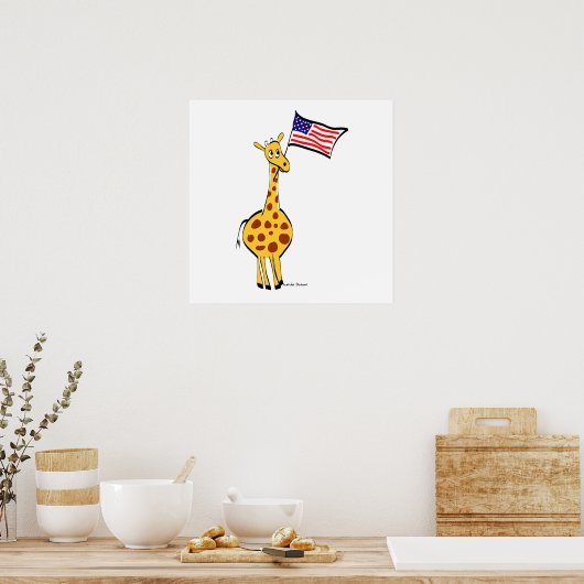 Patriotic Giraffe Poster (Küche)