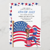 Patriotic Girl 4. Juli Einladungen (Vorne/Hinten)