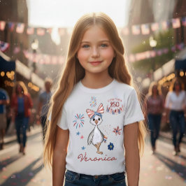 Patriotic Girl's US 250. Feier Albern Gans T-Shirt