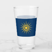 Patriotic glass cup with flag of Macedonia, Greece Glas (Rückseite)
