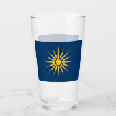 Patriotic glass cup with flag of Macedonia, Greece Glas (Vorderseite)