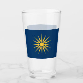 Patriotic glass cup with flag of Macedonia, Greece Glas