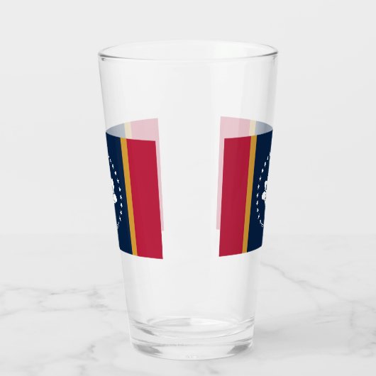 Patriotic glass cup with flag of Mississippi Glas (Links)