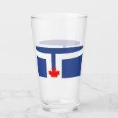 Patriotic glass cup with flag of Toronto, Canada Glas (Rückseite)