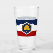 Patriotic glass cup with new flag of Utah, USA Glas (Vorderseite)