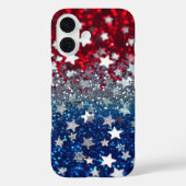 Patriotic Glitter Case-Mate iPhone Hülle (Rückseite)