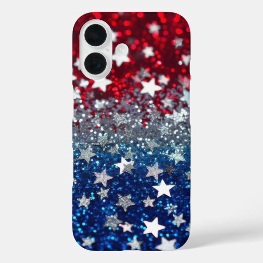 Patriotic Glitter Case-Mate iPhone Hülle (Rückseite)