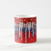 Patriotic Glitter Drip Americana Kaffeetasse (Mittel)