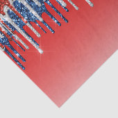 Patriotic Glitter Drip Americana Seidenpapier (Ausschnitt)