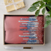 Patriotic Glitter Drip Americana Seidenpapier (Geschenk)