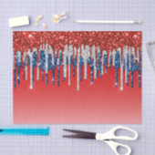 Patriotic Glitter Drip Americana Seidenpapier (Handwerk)