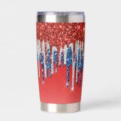 Patriotic Glitter Drip Americana  Thermobecher (Rückseite)