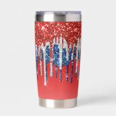 Patriotic Glitter Drip Americana Thermobecher (Vorderseite)