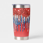 Patriotic Glitter Drip Americana  Thermobecher (Rechts)