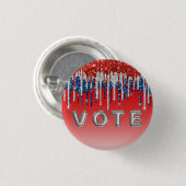 Patriotic Glitter Drip Americana Vote Button (Vorne & Hinten)