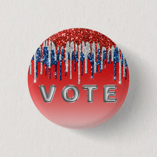 Patriotic Glitter Drip Americana Vote Button