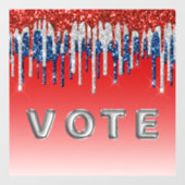 Patriotic Glitter Drip Americana Vote Fensteraufkleber (Blatt)