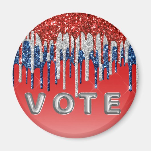 Patriotic Glitter Drip Americana Vote Magnet (Vorne)