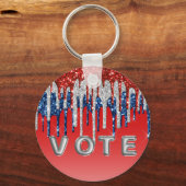 Patriotic Glitter Drip Americana Vote Schlüsselanhänger (Vorderseite)