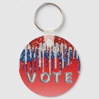 Patriotic Glitter Drip Americana Vote Schlüsselanhänger