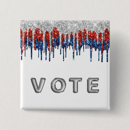 Patriotic Glitter Drip Border Vote Button