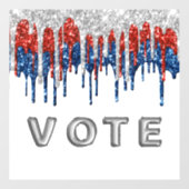 Patriotic Glitter Drip Border Vote Fensteraufkleber (Blatt)