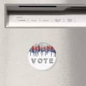 Patriotic Glitter Drip Border Vote Magnet (In Situ (Geschirrspüler))