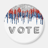 Patriotic Glitter Drip Border Vote Magnet (Vorne)