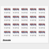 Patriotic Glitter Drip Border Vote Quadratischer Aufkleber (Blatt)