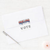 Patriotic Glitter Drip Border Vote Quadratischer Aufkleber (Umschlag)