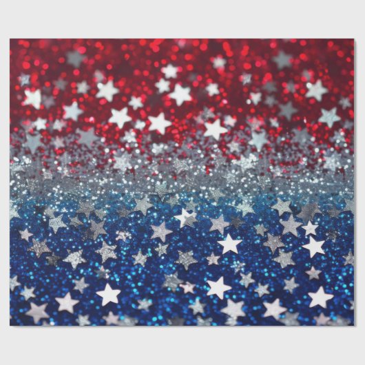 Patriotic Glitter Geschenkpapier (Flach)